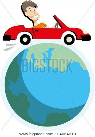 Abstrakt bil runt jorden världen