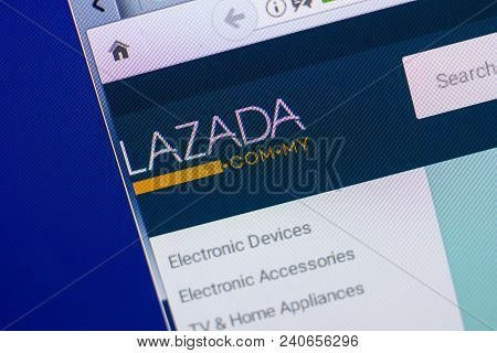 Ryazan, Russia - May 13, 2018: Lazada Website On The Display Of Pc, Url - Lazada.com.my