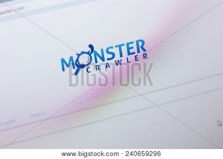 Ryazan, Russia - May 13, 2018: Monstercrawler Website On The Display Of Pc, Url - Monstercrawler.com