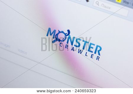 Ryazan, Russia - May 13, 2018: Monstercrawler Website On The Display Of Pc, Url - Monstercrawler.com