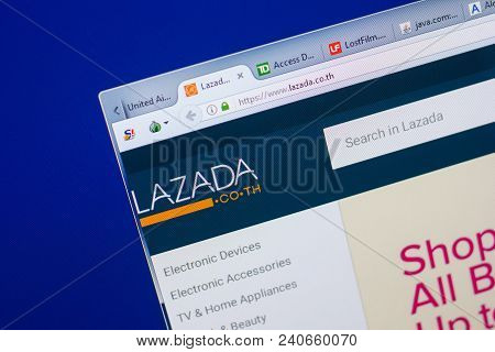 Ryazan, Russia - May 13, 2018: Lazada Website On The Display Of Pc, Url - Lazada.co.th
