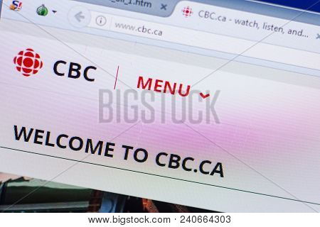 Ryazan, Russia - May 13, 2018: Cbc Website On The Display Of Pc, Url - Cbc.ca