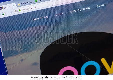 Ryazan, Russia - May 13, 2018: Ppy Website On The Display Of Pc, Url - Ppy.sh
