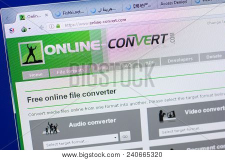Ryazan, Russia - May 13, 2018: Online-convert Website On The Display Of Pc, Url - Online-convert.com