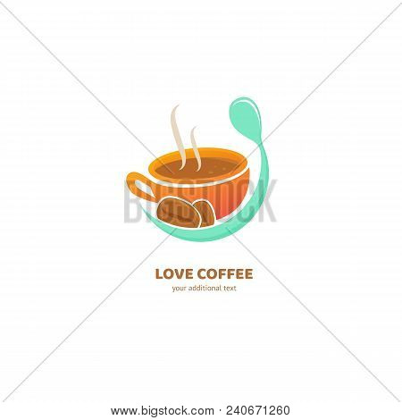 Illustration Design Of Logotype Business Coffee. Vector Cup With Drink Icon.