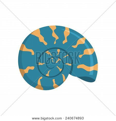 Round Shell Icon. Flat Illustration Of Round Shell Vector Icon For Web