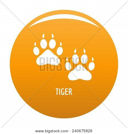 Tiger Step Icon. Simple Illustration Of Tiger Step Vector Icon For Any Design Orange