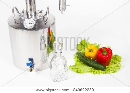 Photo Of Steel Hooch On White Background