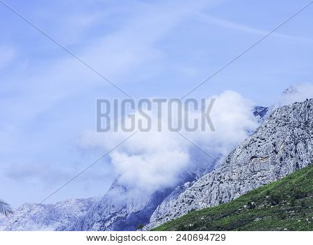 Mount Biokovo In Clouds, Biokovo Mountains, Makarska, Dalmatia, Croatia