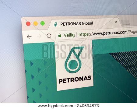 Amsterdam, Netherlands - May 15, 2018: Official Website Of Petronas, Short For Petroliam Nasional Be