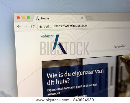 Amsterdam, Netherlands - May 15, 2018: Website Of The Dutch Kadaster, A Dutch Cadastre, Land Registr