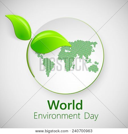 Banner For World Environment Day With Green Leaves.