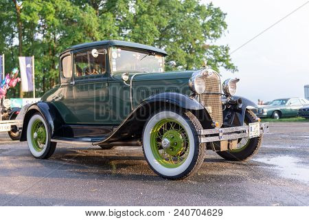 Maribor, Slovenia - May 12 2018: Vintage Oldtimer Ford Model A On Display At Public Gathering Of Own