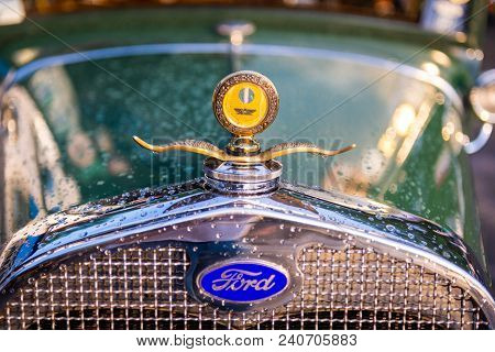 Maribor, Slovenia - May 12 2018: Vintage Oldtimer Ford Model A On Display At Public Gathering Of Own