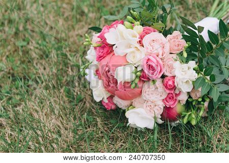 Bouquet Of Flowers. The Bride's Bouquet. Bridal Bouquet. Floristics.