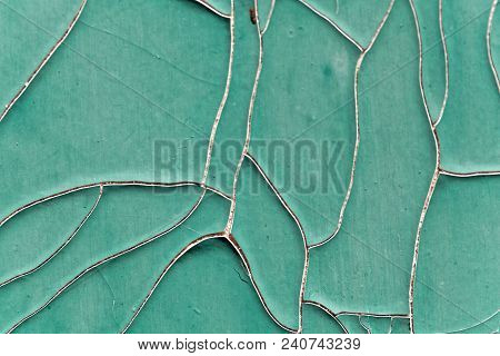 Old Green Paint With Fissures