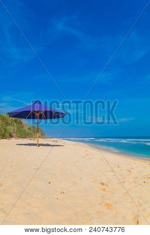 Nunggalan Beach, Bali, Indonesia. Exotic Landscape Of The Island.