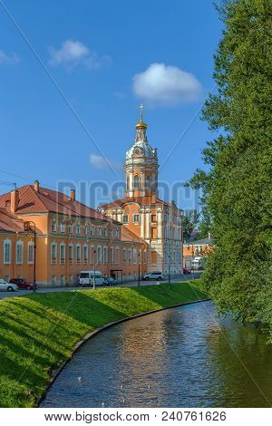 Alexander Nevsky Lavra (monastery) In Saint Petersburg, Russia. View From Monastery River