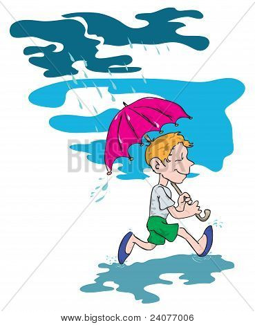 The Boy Under An Umbrella