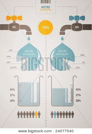 regime de conta infográficos retrô com um líquido