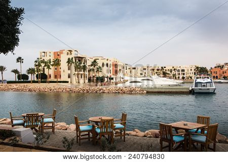 Aqaba, Jordan - December 24, 2017: Modern Marine Full Of Beautiful Yachts In Aqaba City In Tala Bay 