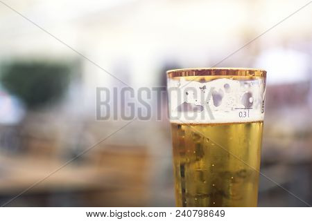 A Glass Of Beer With Scale Volume 0.3 Liter
