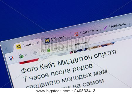 Ryazan, Russia - May 13, 2018: Adme Website On The Display Of Pc, Url - Adme.ru