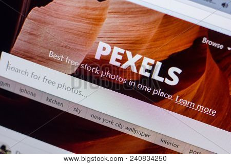 Ryazan, Russia - May 13, 2018: Pexels Website On The Display Of Pc, Url - Pexels.com