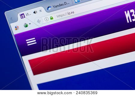 Ryazan, Russia - May 13, 2018: Iz Website On The Display Of Pc, Url - Iz.ru
