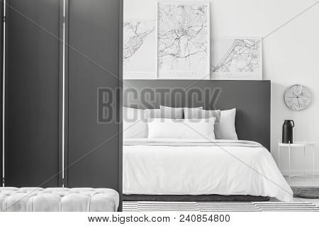 Maps In Minimal Hotel Interior