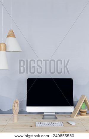 Simple Workspace With Computer