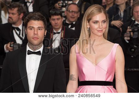 Federico Leonardo Lucia and Chiara Ferragni attend the screening of 'Sink Or Swim (Le Grand Bain)' during the 71st annual Cannes Film Festival at Palais des Festivals on May 13, 2018 in Cannes, France