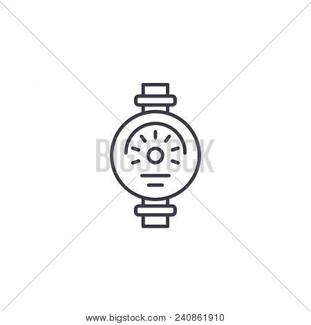 Measuring Device Line Icon, Vector Illustration. Measuring Device Linear Concept Sign.