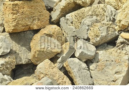 A Bunch Of Crimean Bricks, A Brick From Shells, A Texture. Background