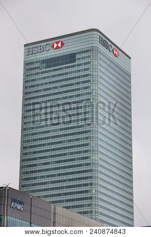 London, Uk - July 8, 2016: Hsbc Tower (8 Canada Square) In Canary Wharf, London, Uk. It Is The Main 
