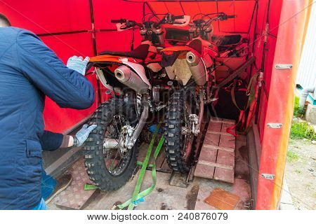 Mechanic Fixing Motocycle Worn Motorcycle Drum Breaks Shoes