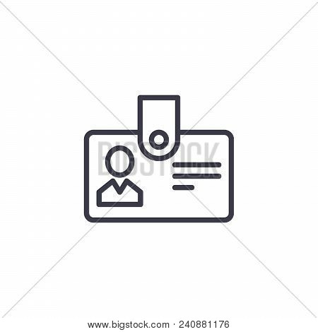 Personnel Badge Line Icon, Vector Illustration. Personnel Badge Linear Concept Sign.