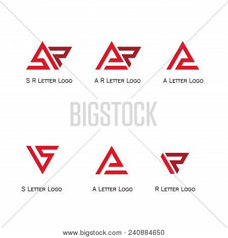 Set Letter Logo, Sr, Ar, A, S, R Logo Triangle Design.