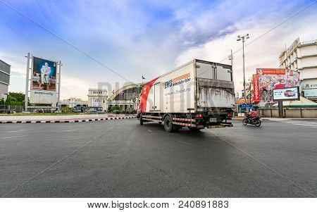 Bangkok, Thailand-may 13, 2018 : Street Front Of Bangkok Grand Central Terminal Railway Station In T
