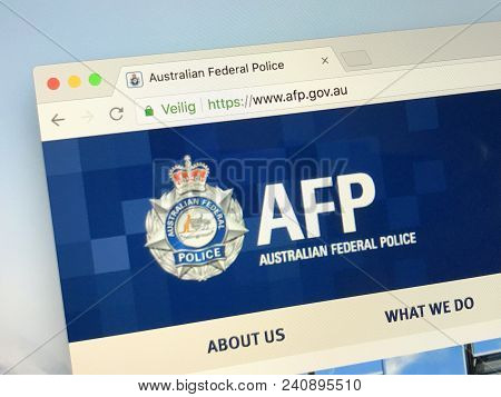 Amsterdam, Netherlands - May 16, 2018: Official Homepage Of The Australian Federal Police (afp), The