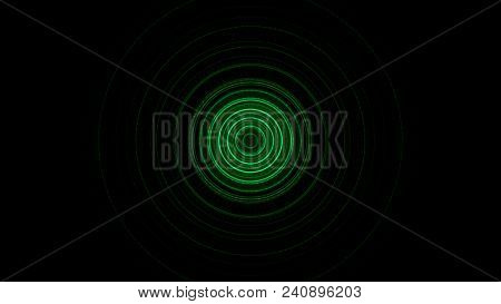 Futuristic Video Animation With Particle Stripe Object And Lights In Motion. Circular Glow Animation