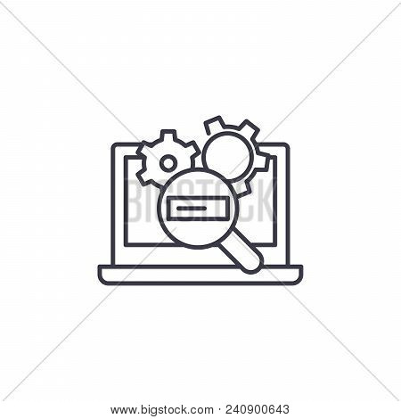Search Engine Optimization Line Icon, Vector Illustration. Search Engine Optimization Linear Concept