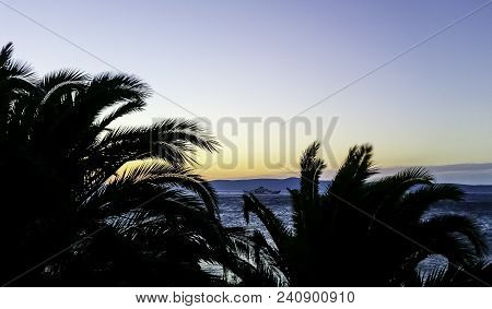 Sunset Over Adriatic Sea In Podgora, Makarska Riviera, Dalmatia, Croatia