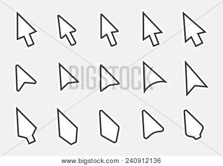 Arrow Cursor Icon Set, Mouse Poiner Sign