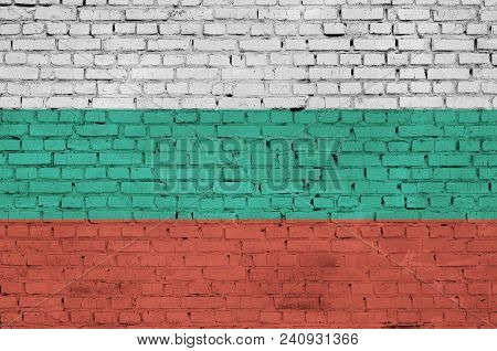 Bulgaria Flag Is Painted Onto An Old Brick Wall