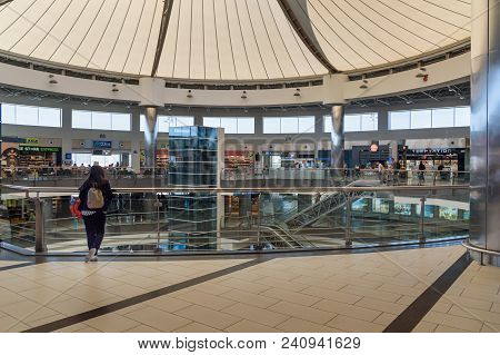 Antalya, Turkey - April 23, 2018: Departure Terminal At International Airport, Antalya Havalimani