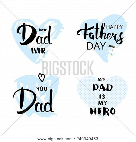 Set Of Happy Father's Day Cards.