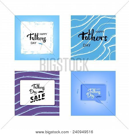 Set Of Happy Father's Day Cards.