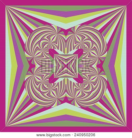 Colorful Geometric Shawl, Scarf Pattern. Vector Abstract Background For Textile, Surface, Print Desi