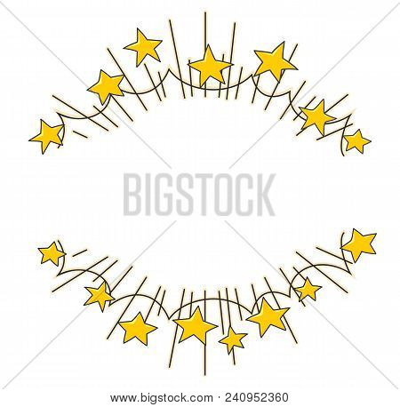 Star Flash Open Panel Background Cartoon Line Graphic